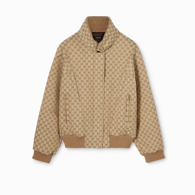 Chaqueta de algodón con GG y cremallera