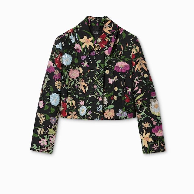Chaqueta de brocado de seda Gucci Flora